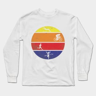 Triathlon Retro / swim / bike / run Long Sleeve T-Shirt